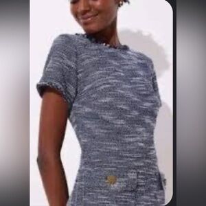 LOFT tweed  BOUCLE BUTTON POCKET midi DRESS